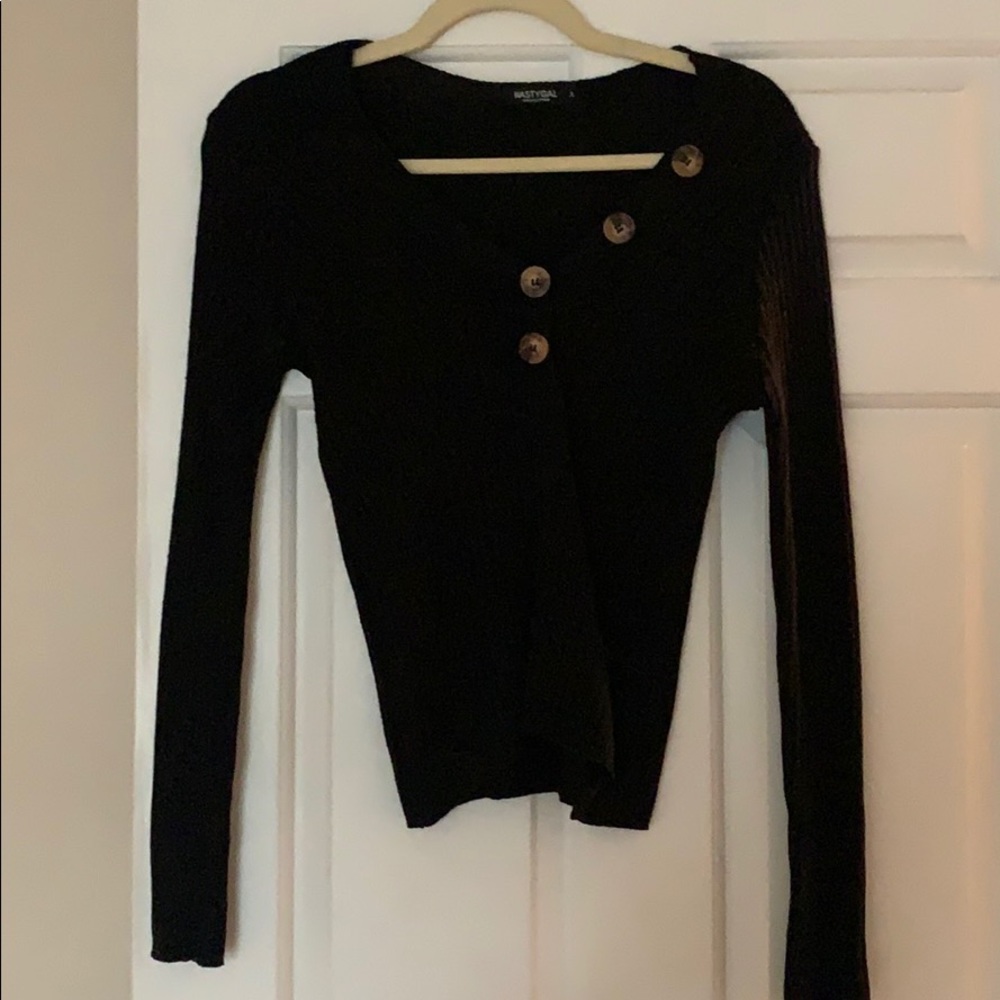 Black buttoned sweater
